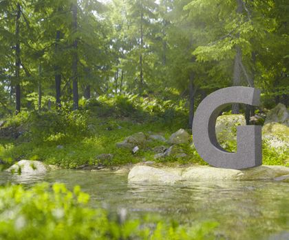 Ein großes G aus Schaumglas von Glapor