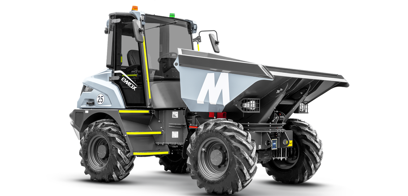Mecalac stellt 100% elektrischen 6-t-Dumper eMDX vor Ein eMDX von Mecalac