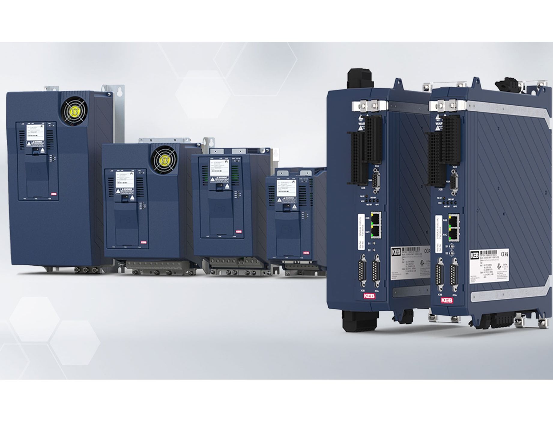 The Combivert F6 drive controllers and the S6 servo drives from KEB Automation