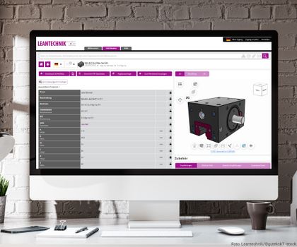 Zahnstangengetriebe integrieren: Leantechnik erweitert den 3D-Konfigurator