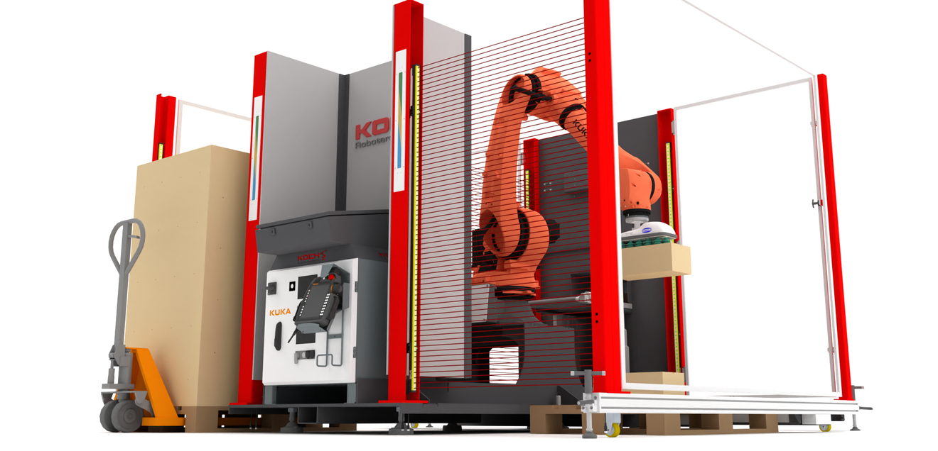 A palletizing cell in the smallest of spaces A palletizing cell in the smallest of spaces