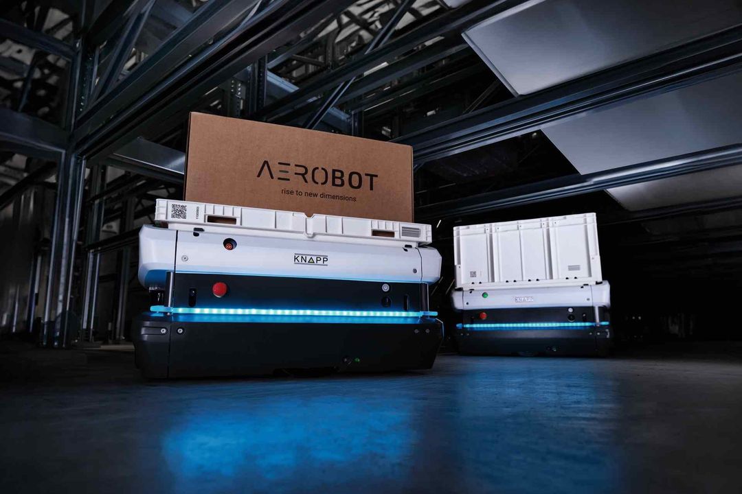 materialfluss Produkte des Jahres 2026: 1. Platz, Kategorie Lager- und Kommissioniertechnik: AeroBot von Knapp materialfluss Produkte des Jahres 2026: 1. Platz, Kategorie Lager- und Kommissioniertechnik: AeroBot von Knapp