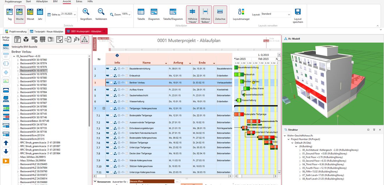 Ein BIM-Modelle eines modernen Gebäudes auf dem Desktop Ein BIM-Modelle eines modernen Gebäudes auf dem Desktop
