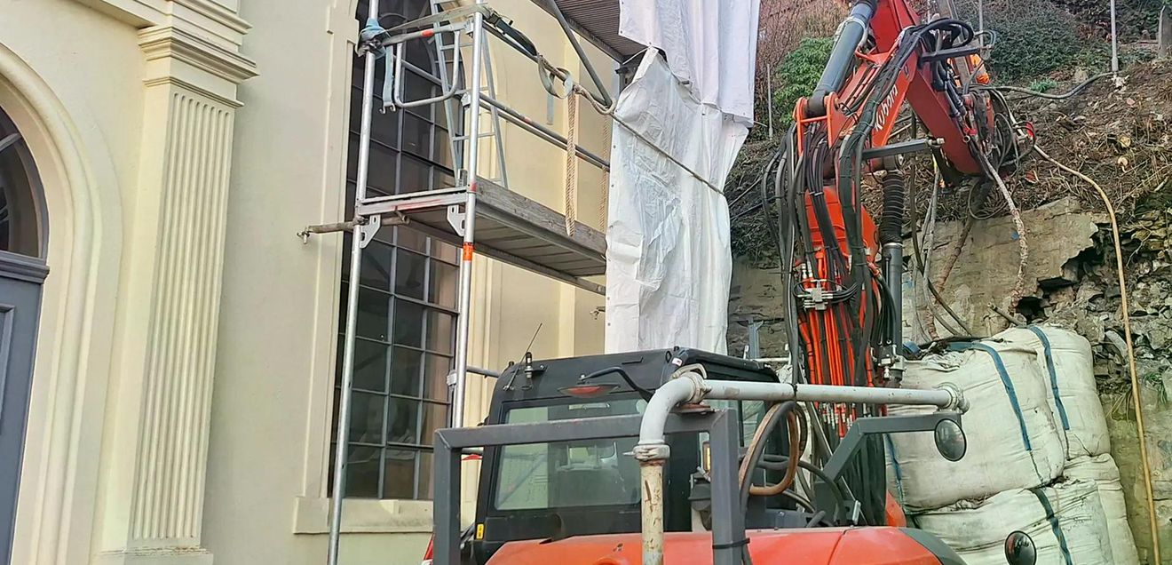 Spesa saniert Stützmauern der Alten Synagoge Hohenlimburg