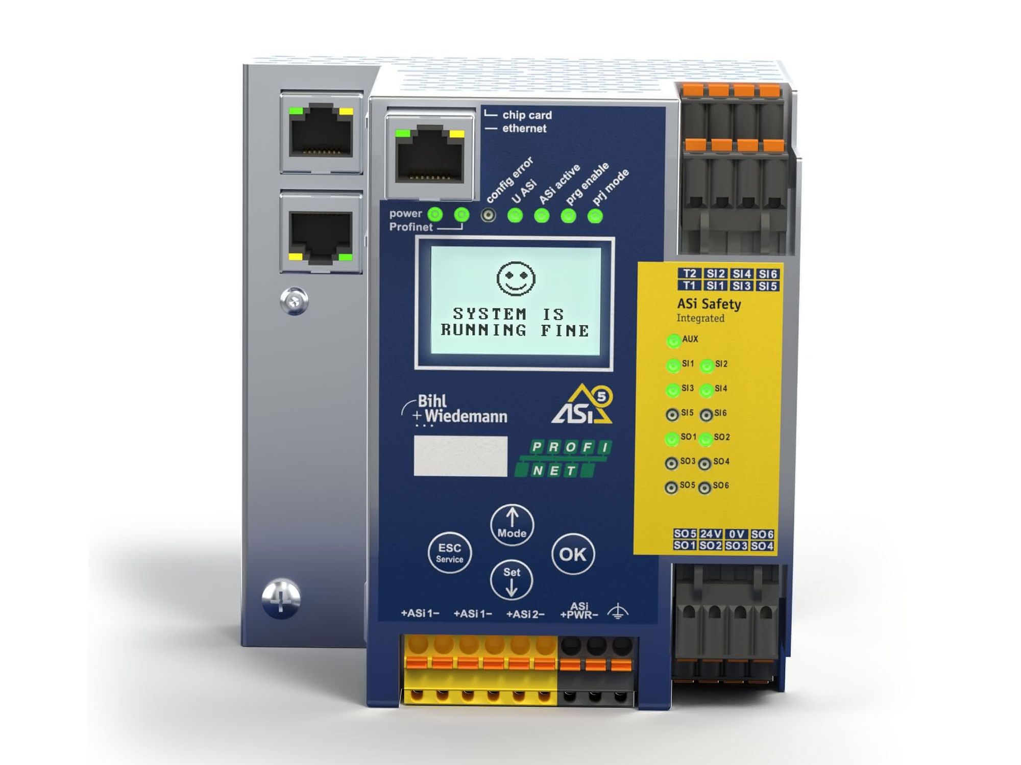 Bihl+Wiedemann: Zukunftssicher automatisieren: Bild 4 ASi-5/ASi-3 Feldbus Gateway - das Bindeglied zwischen der äußeren Feldbus- und IT-Welt und der datentechnischen Netzwerkstruktur einer Maschine.