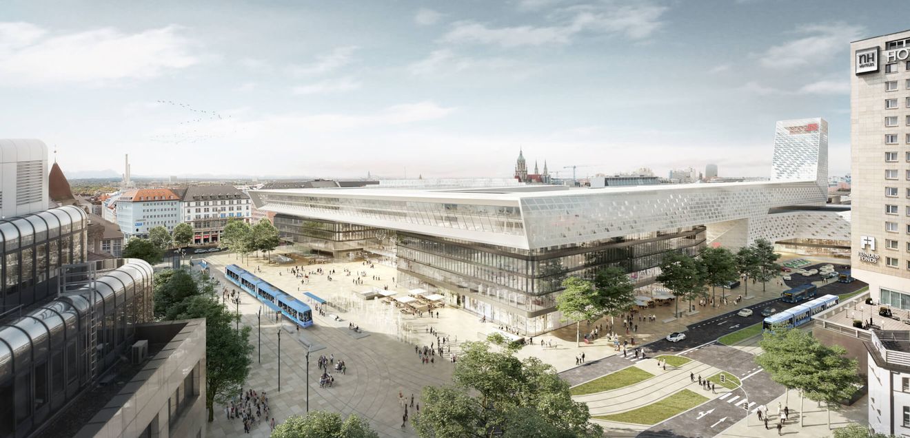 Der neue Hauptbahnhof München aus Blickrichtung Elisenhof Der neue Hauptbahnhof München aus Blickrichtung Elisenhof