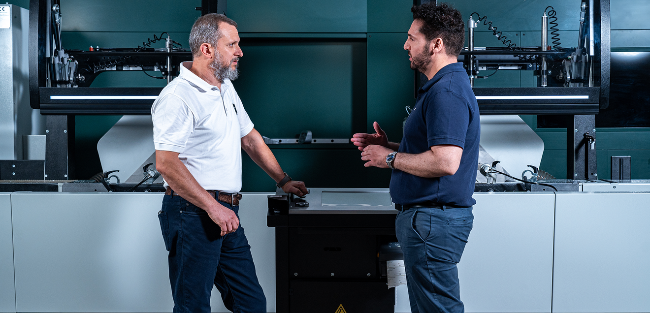 From left: Marco Fabbri, CTO of FOM Industrie and Michele Settepani, Lenze Italia.