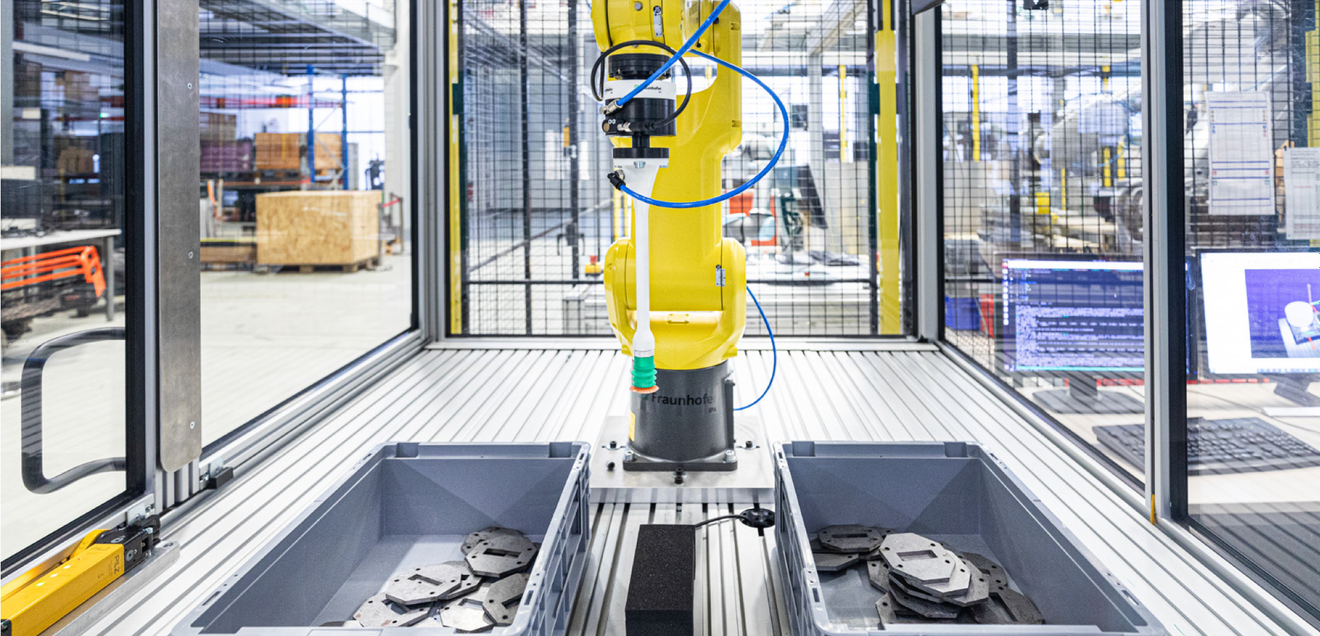 Auf der Logimat präsentiert das Fraunhofer IPA nachhaltige und effiziente Automatisierungslösungen wie das Bin Picking und Bin Packing.