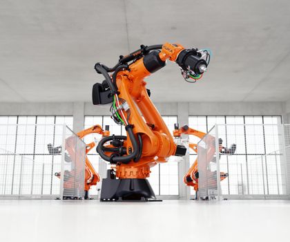 Why friction stir welding is becoming increasingly popular in battery production. Robot arm from Kuka for use in friction stir welding in battery production