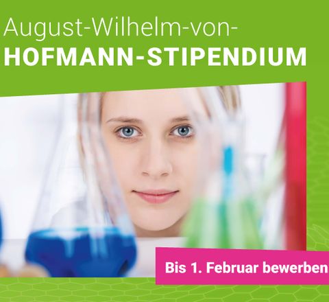 August-Wilhelm-von-Hofmann-Stipendien 2026 ausgeschrieben Poster zur Ausschreibung (Ausschnitt)