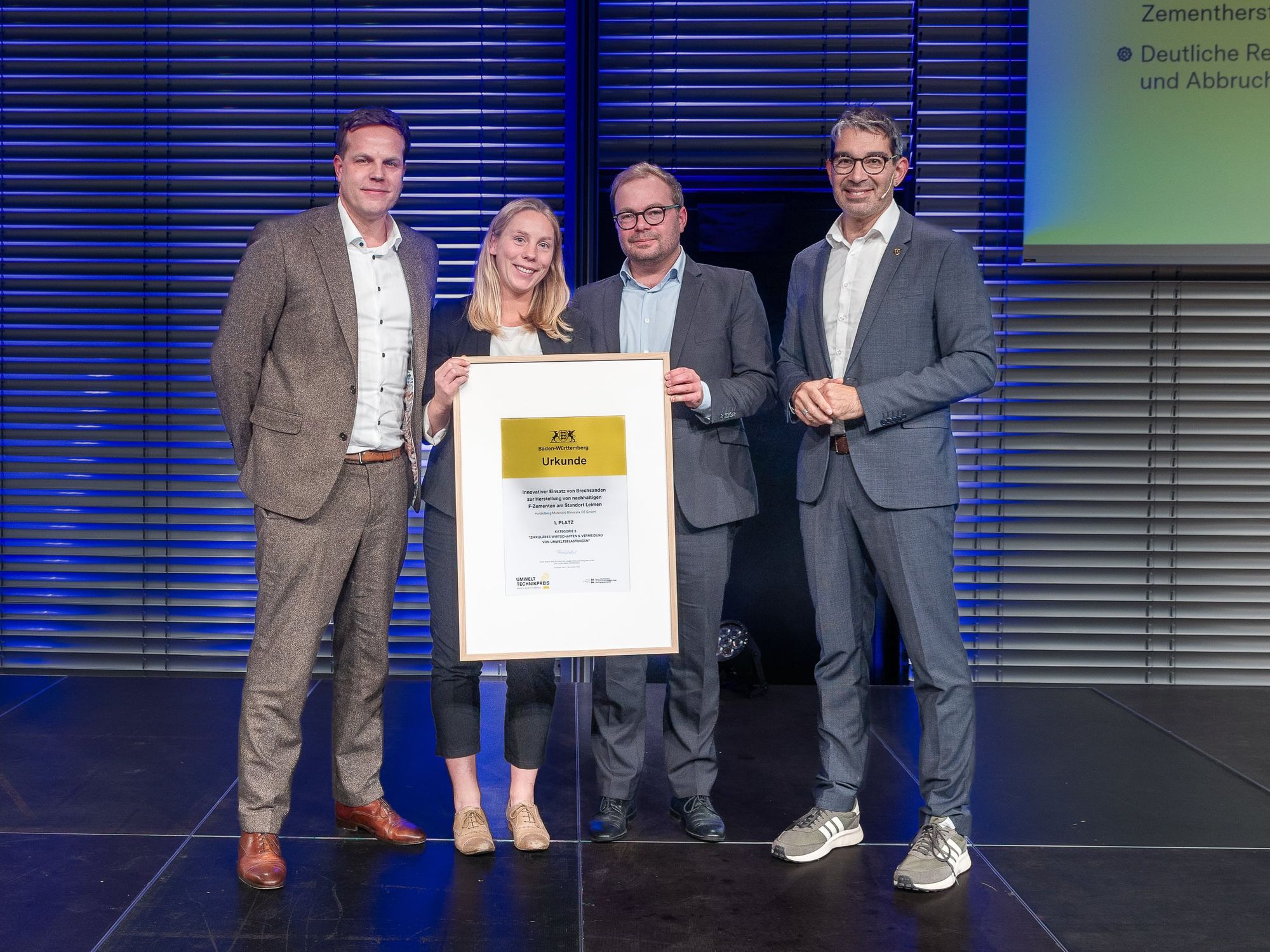 Heidelberg Materials erhält Umwelttechnikpreis Baden-Württemberg 2025 für nachhaltige F-Zemente Heidelberg Materials erhält Umwelttechnikpreis Baden-Württemberg 2025 für nachhaltige F-Zemente