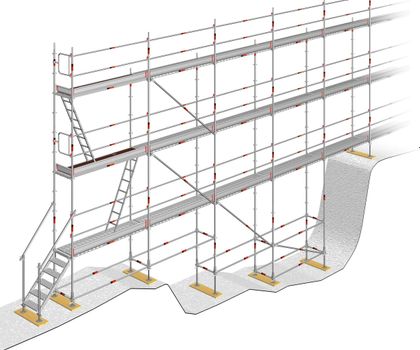 Modulares Fassadengerüst AGS von Wilhelm Layher