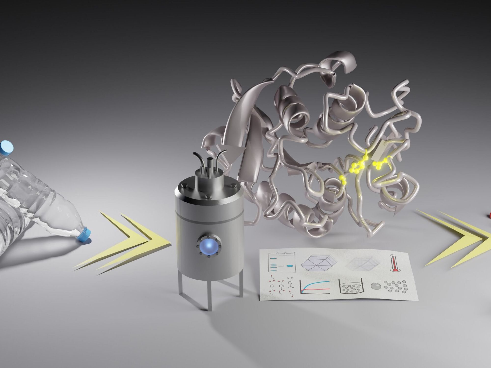 Von Laborexperimenten zum Industriemaßstab: Enzyme im Recycling-Praxistest Von Laborexperimenten zum Industriemaßstab: Enzyme im Recycling-Praxistest