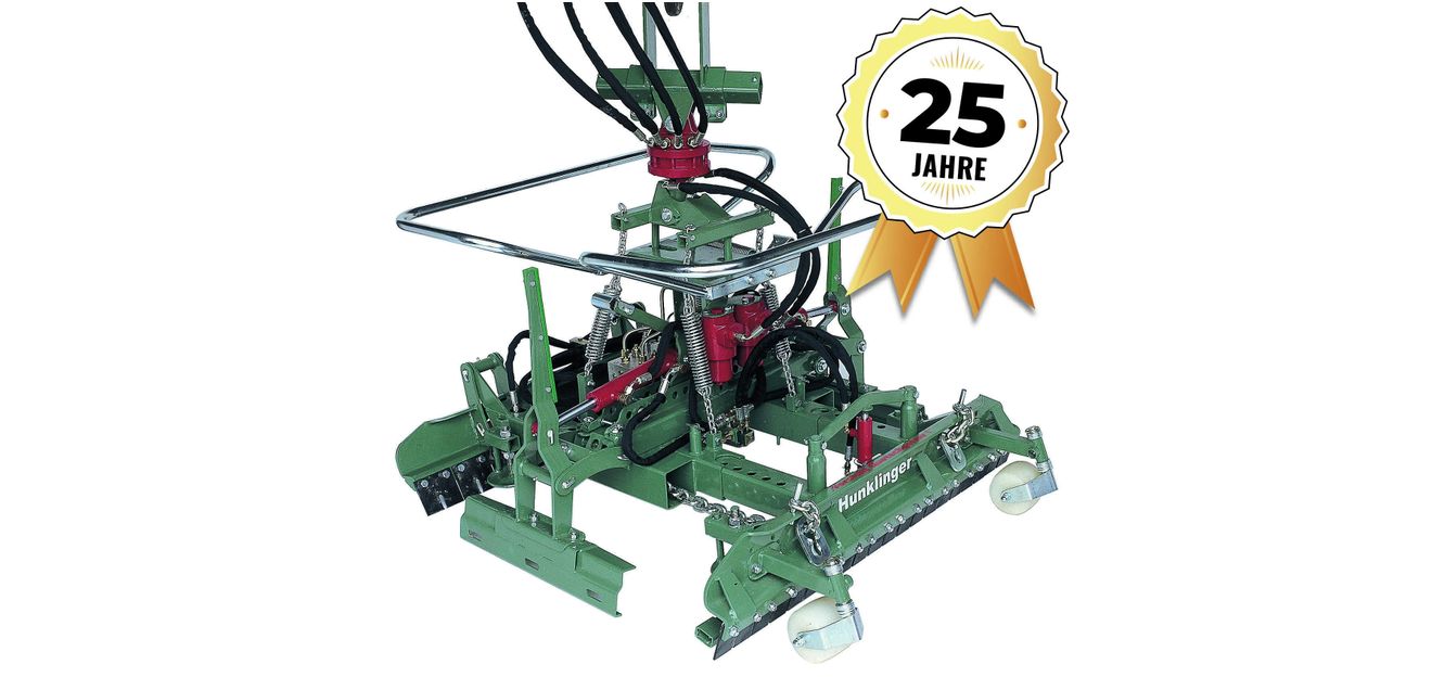 Hunklinkger - 25 Jahre vollhydraulische Pflasterverlegezangen Eine Greifzange Hunklinger mit grüner Lackierung