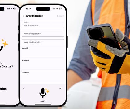 Künstliche Intelligenz hält Einzug mit Benetics Ein Arbeiter steuert die KI via Smartphone