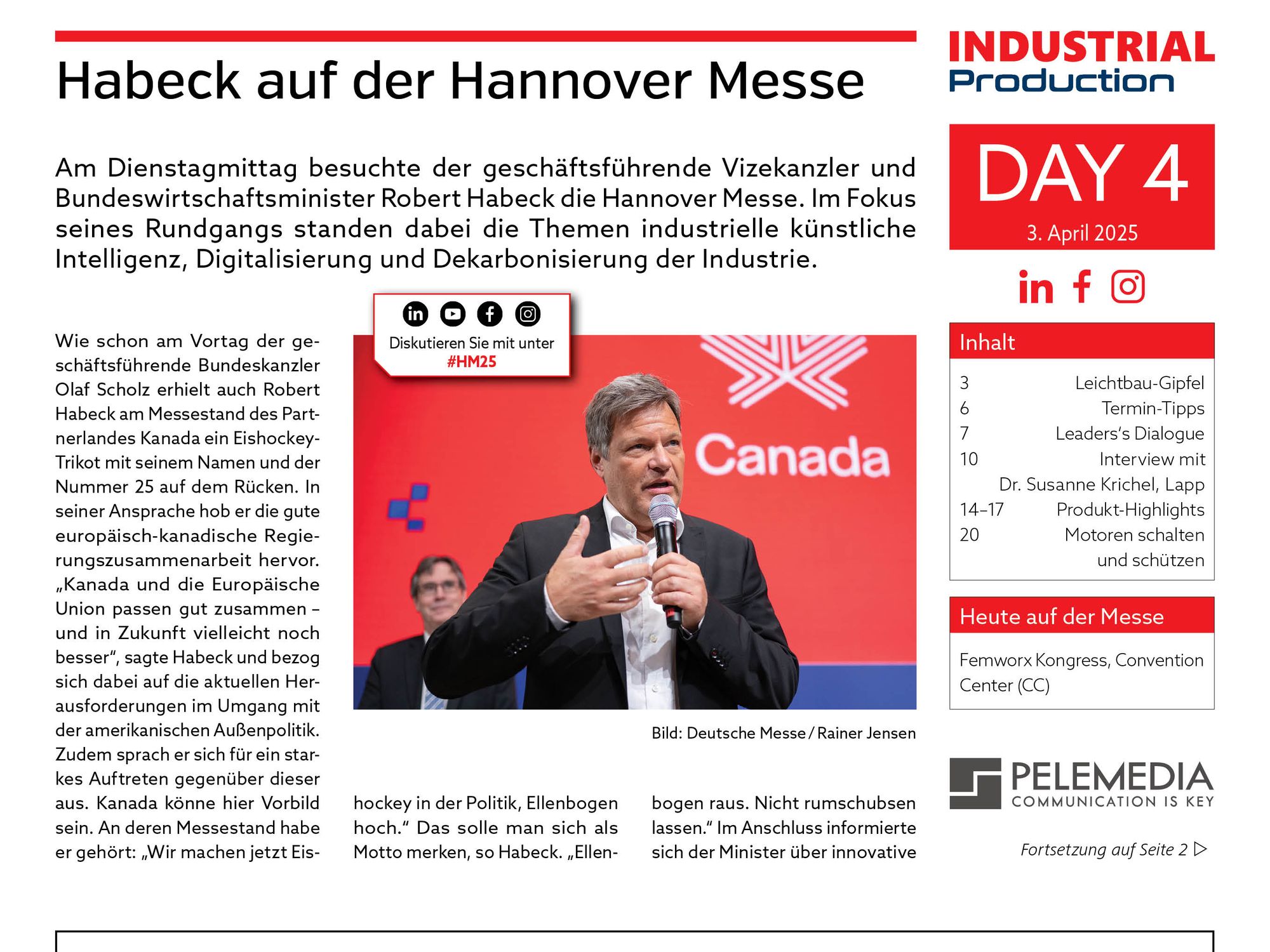 Messezeitung Hannover Messe Daily: Täglich aktuell: Das E-Paper zur Hannover Messe