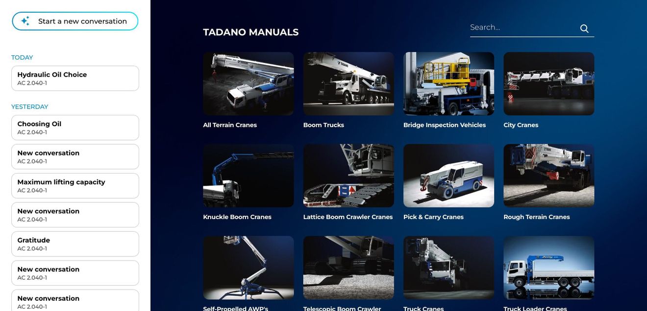 Tadano Tadano Mobilkrane im Flottenmanagement auf dem Computer