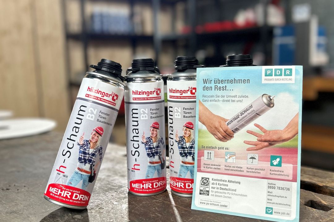 Als erster Fensterhersteller bundesweit unterstützt Hilzinger aktiv das Recyclingsystem für gebrauchte PU-Schaumdosen von PDR. Mit Hilzinger engagiert sich der erste Fensterhersteller