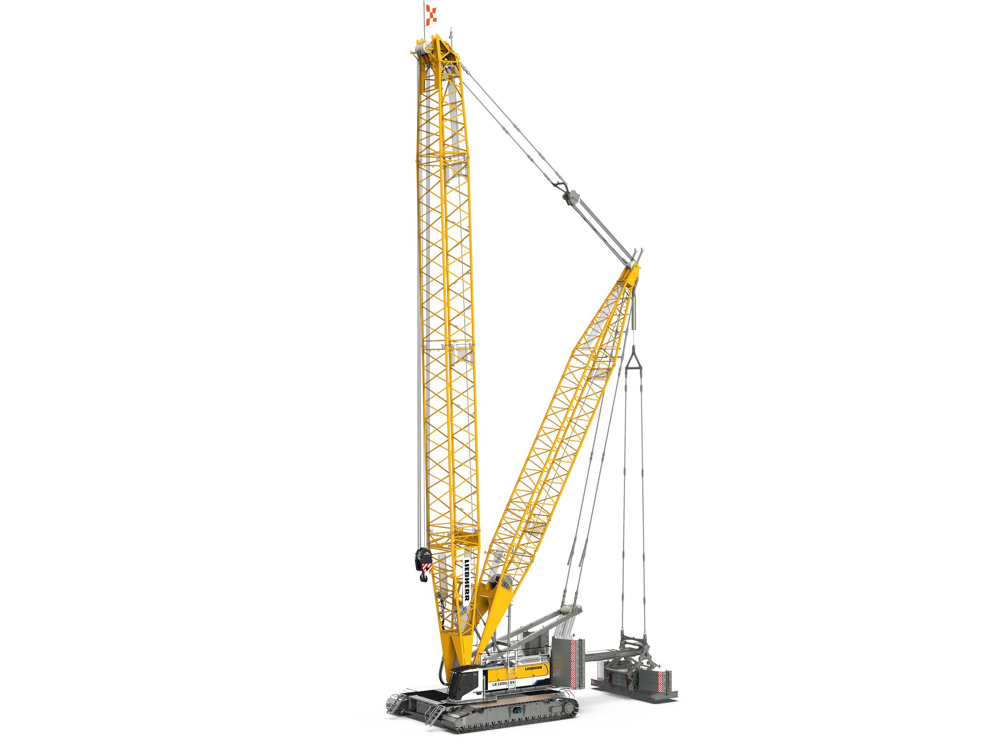 Ein 300-Tonnen-Raupenkran LR 1300 SX in voller Größe