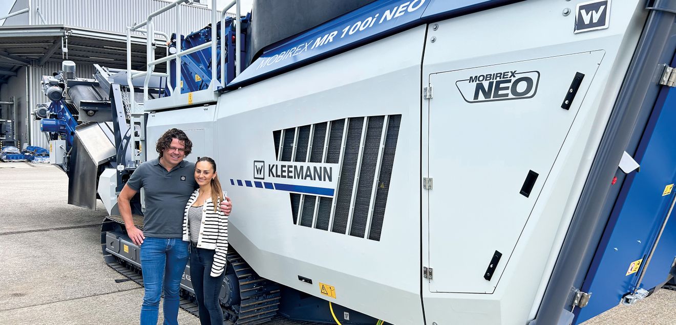 Unternehmer-Ehepaar mit Prallbrecher von Kleemann Unternehmer-Ehepaar mit Prallbrecher von Kleemann