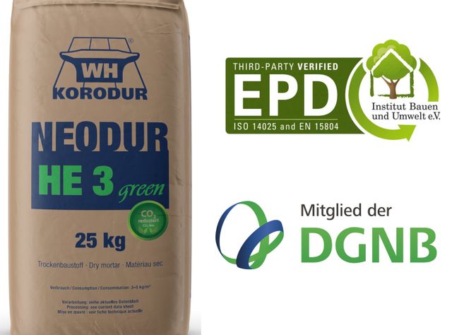 Weltweit erstes Hartstoff-Einstreumaterial mit Produkt-EPD: NEODUR HE 3 green von Korodur