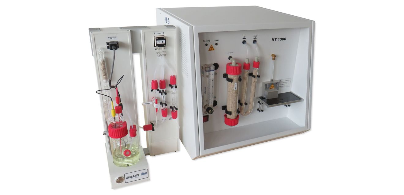 Hochtemperatur-Ofen gekoppelt mit der coulometrischen Karl-Fischer-Titration Hochtemperatur-Ofen gekoppelt mit der coulometrischen Karl-Fischer-Titration