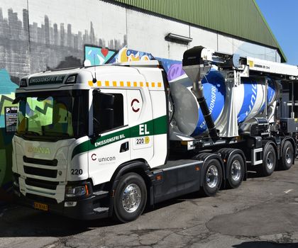 Fahrmischer Ein elektrischer Fahrmischer für Betontransporte
