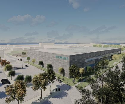 Siemens baut Zukunftsfabrik in Amberg – über 200 Millionen Euro Investment Visualisierung der Smart Factory Amberg von Siemens aus der Vogelperspektive