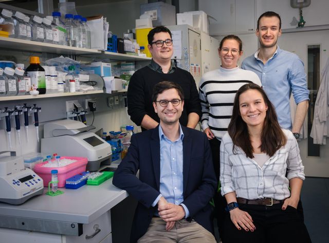 Alexander Hoch, Katja Blumenstock, Marius Jentzsch, Caroline Fandrey und Prof. Jonathan Schmid-Burgk. Alexander Hoch, Katja Blumenstock, Marius Jentzsch, Caroline Fandrey und Prof. Jonathan Schmid-Burgk.