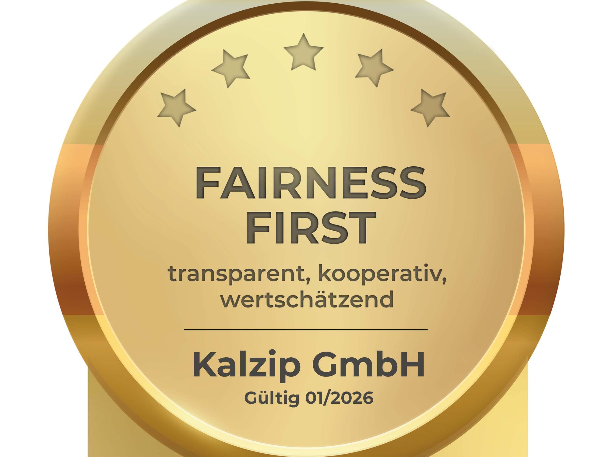 Fairness First Siegel des Deutschen Innovationsinstituts für die Kalzip GmbH
