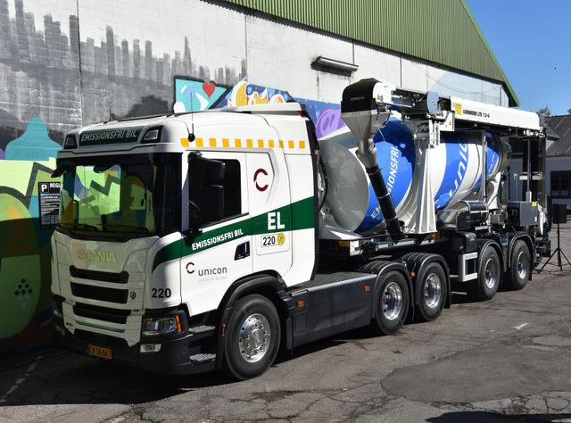 Fahrmischer Ein elektrischer Fahrmischer für Betontransporte