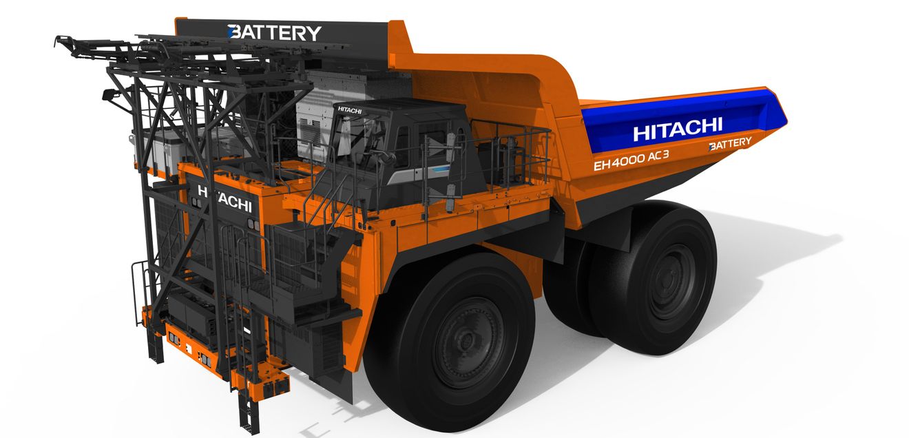 Hitachi und ABB Traction: Erster Prototyp des elektrischen Muldenkippers Hitachi und ABB Traction: Erster Prototyp des elektrischen Muldenkippers