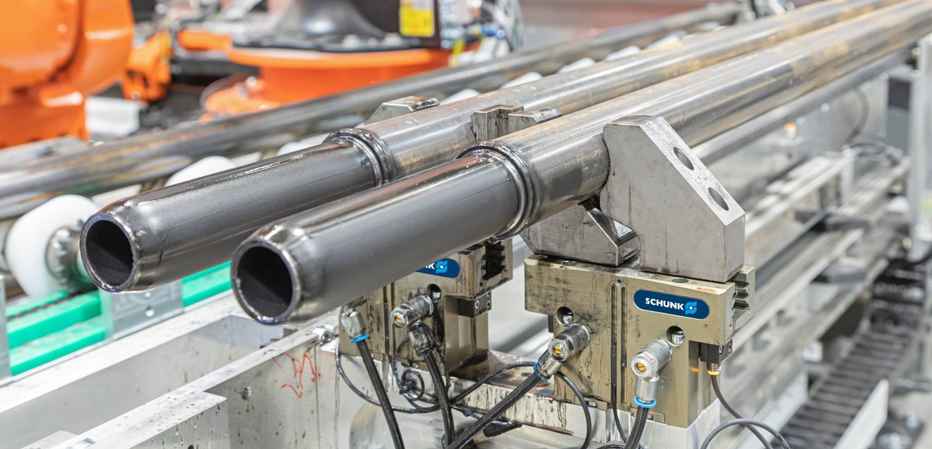The standpipes are tapered at one end by cold forming in order to achieve a stable pipe connection.