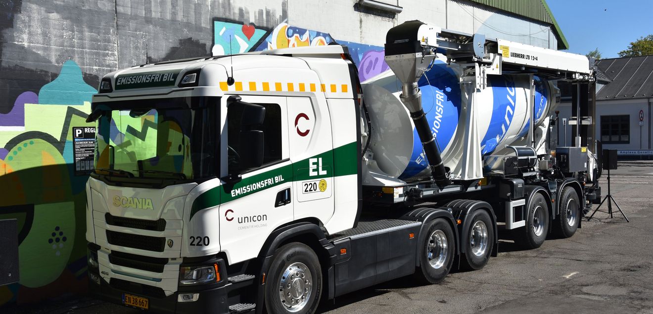 Fahrmischer Ein elektrischer Fahrmischer für Betontransporte