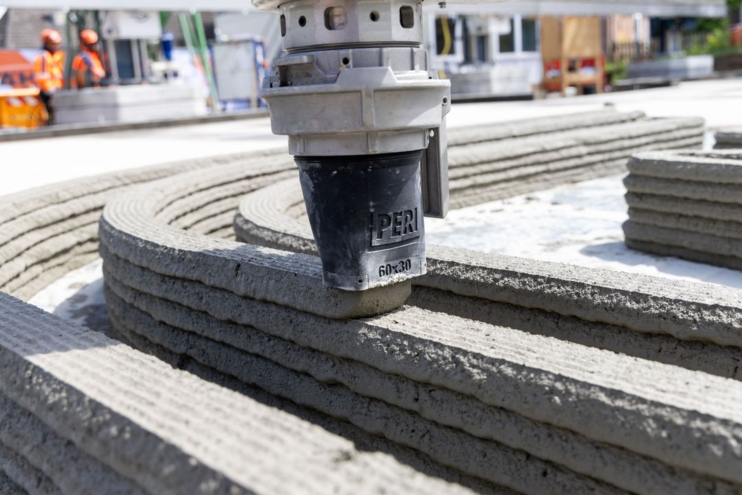 Druckerdüse eines 3D-Betondruckers