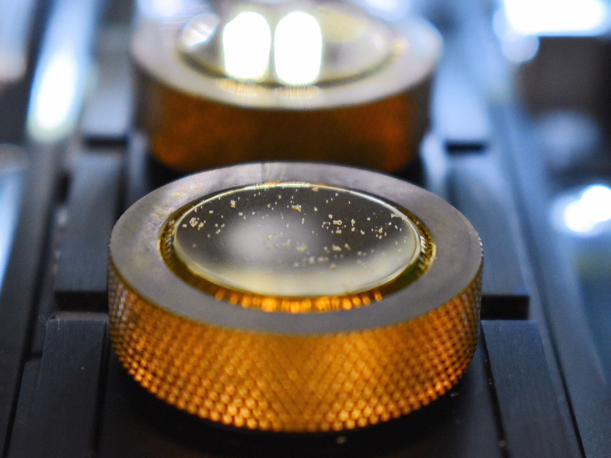 Gold-beschichtete Filter für die Filtration der Kunststoffpartikel aus der Probe.