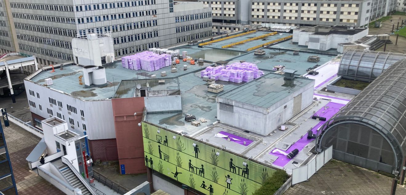 Auf rund 5.000 m² Dachfläche entstand ein Urban-Farming-Projekt: Aus der ungenutzten Dachfläche wurde durch einen belastbaren Umkehrdachaufbau ein landwirtschaftlich nutzbarer, produktiver Stadtraum. Auf rund 5.000 m² Dachfläche entstand ein Urban-Farming-Projekt: Aus der ungenutzten Dachfläche wurde durch einen belastbaren Umkehrdachaufbau ein landwirtschaftlich nutzbarer, produktiver Stadtraum.