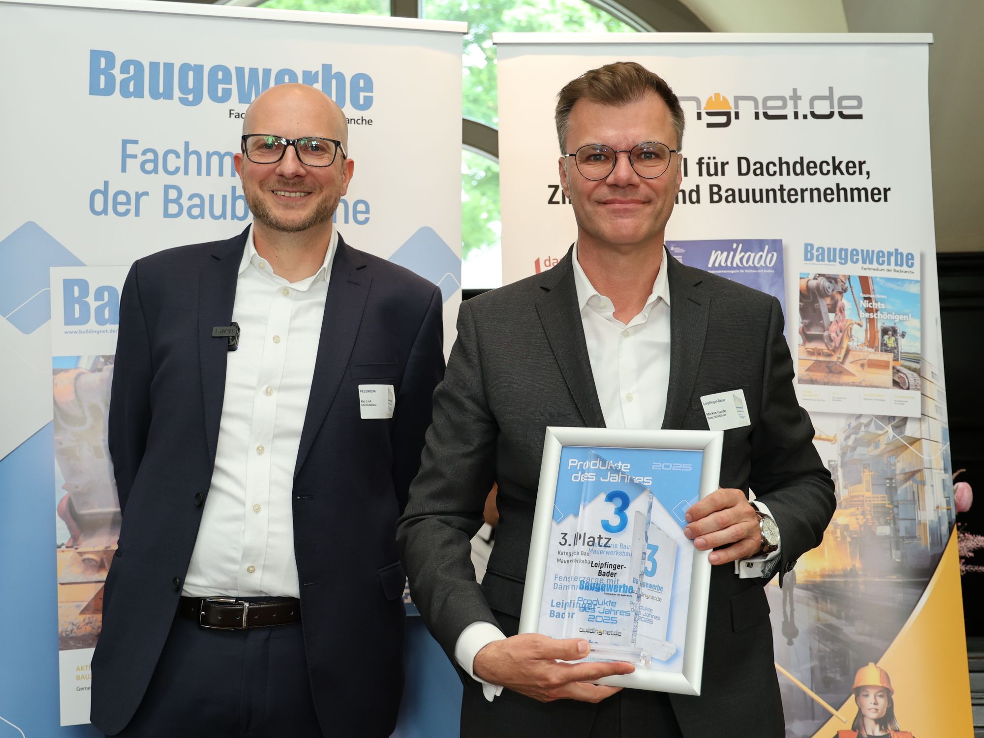 Kai Ingmar Link und Markus Gander, Geschäftsführer von Leipfinger-Bader