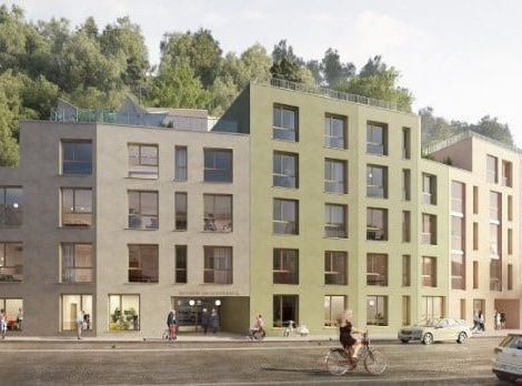 Nachhaltigkeit und Komfort im Alter dank Rehau Die neue Wohnanlage im digitalen Rendering