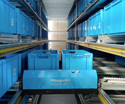 Nominiert als materialfluss Produkt des Jahres 2026: RapidBuffer: Behälterlager RapidBuffer Nominiert als materialfluss Produkt des Jahres 2026: RapidBuffer: Behälterlager RapidBuffer