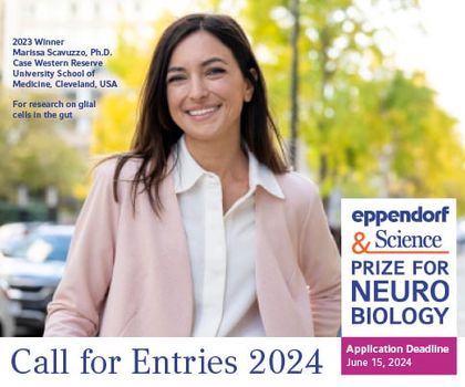 Forschungspreis für junge Wissenschaftler und Wissenschaftlerinnen: Eppendorf & Science Prize for Neurobiology 2024 ausgeschrieben Forschungspreis für junge Wissenschaftler und Wissenschaftlerinnen: Eppendorf & Science Prize for Neurobiology 2024 ausgeschrieben