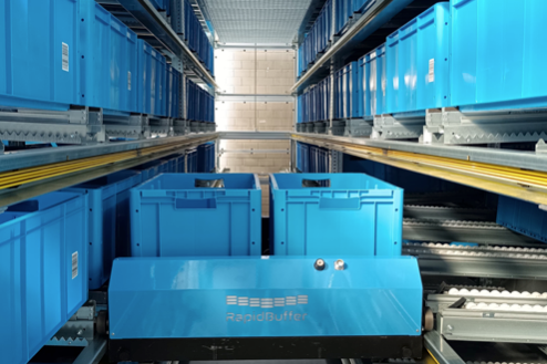 Nominiert als materialfluss Produkt des Jahres 2026: RapidBuffer: Behälterlager RapidBuffer Nominiert als materialfluss Produkt des Jahres 2026: RapidBuffer: Behälterlager RapidBuffer
