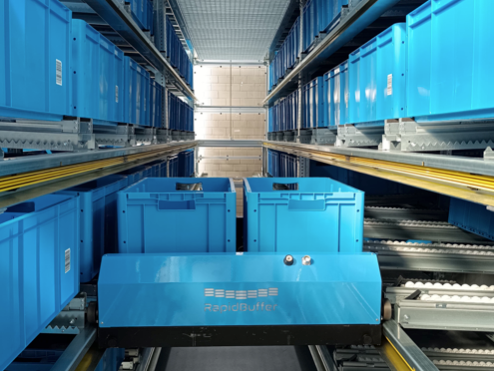 Nominiert als materialfluss Produkt des Jahres 2026: RapidBuffer: Behälterlager RapidBuffer Nominiert als materialfluss Produkt des Jahres 2026: RapidBuffer: Behälterlager RapidBuffer
