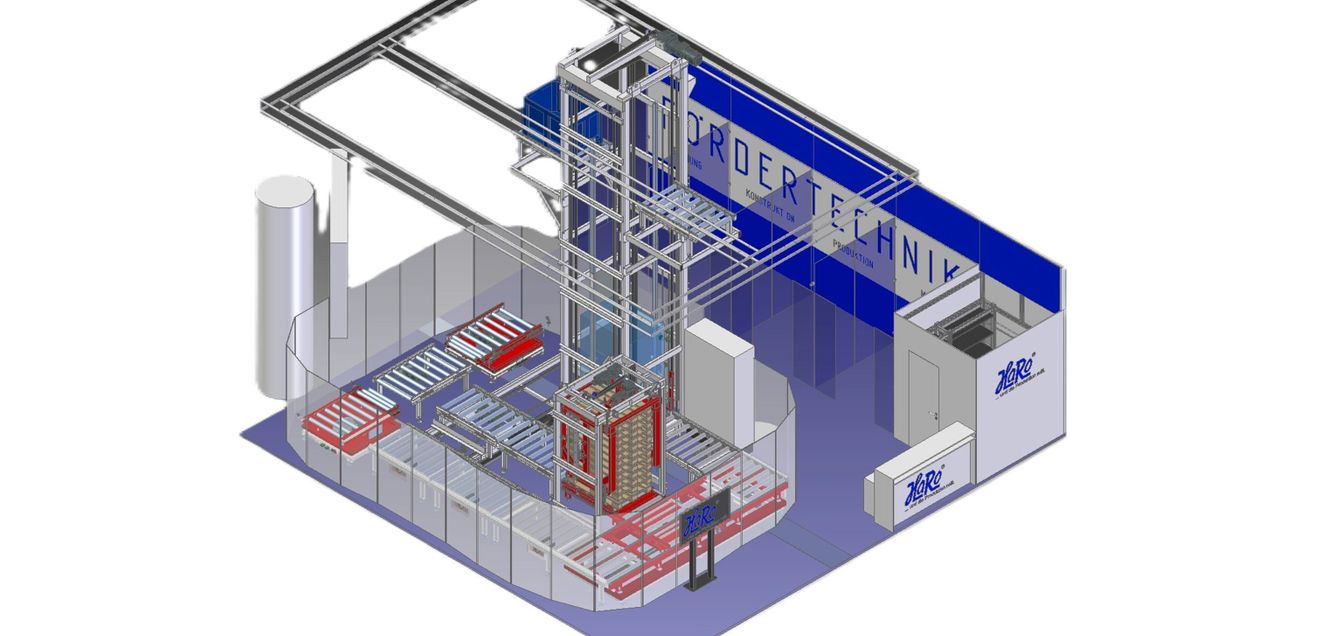 Prozesssichere Fördertechnik: Modular mit Vertikalförderer  und Sicherheitstechnik