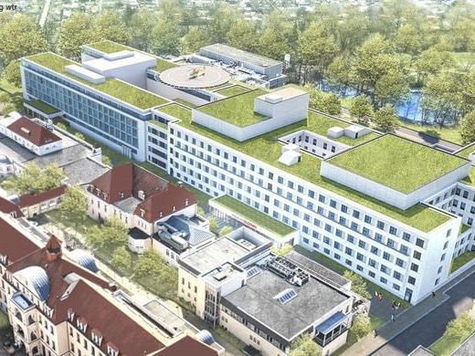 Neuer Klinikbau in Leipzig: Caverion erhält Millionenauftrag Neuer Klinikkomplex in Leipzig Zentralbau II Klinikum St. Georg, Visualisierung
