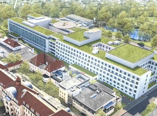 Neuer Klinikkomplex in Leipzig Zentralbau II Klinikum St. Georg, Visualisierung