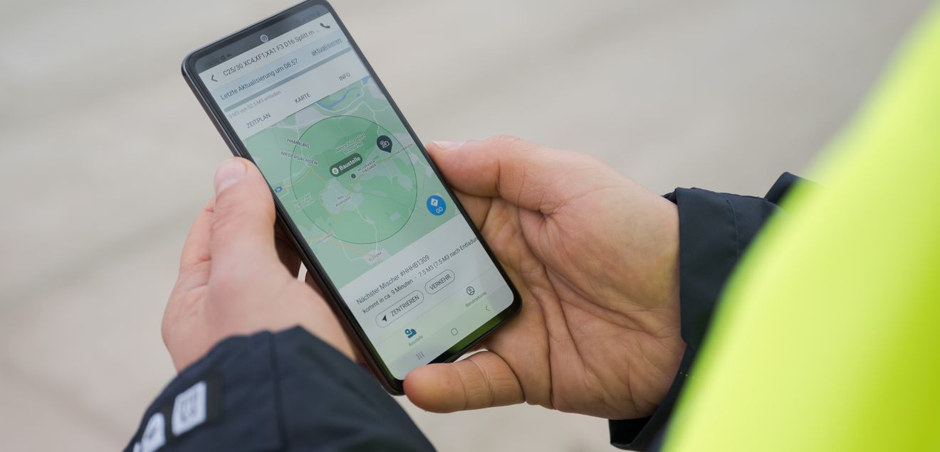 App OnSite von Heidelberg Materials Livetracker der App OnSite von Heidelberg Materials