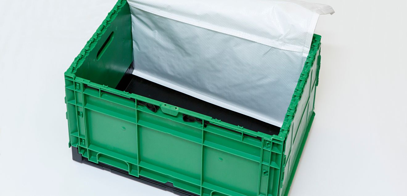 Nachhaltige Verpackungsmaterialien: Mehrweg-Transportlösung mit eingebautem Ladungsschutz Nachhaltige Verpackungsmaterialien: Mehrweg-Transportlösung mit eingebautem Ladungsschutz