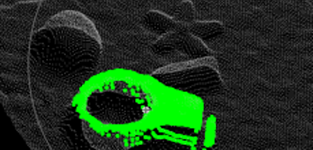 The localization of arbitrarily shaped critical features is possible thanks to the analysis of point cloud images. The localization of arbitrarily shaped critical features is possible thanks to the analysis of point cloud images.