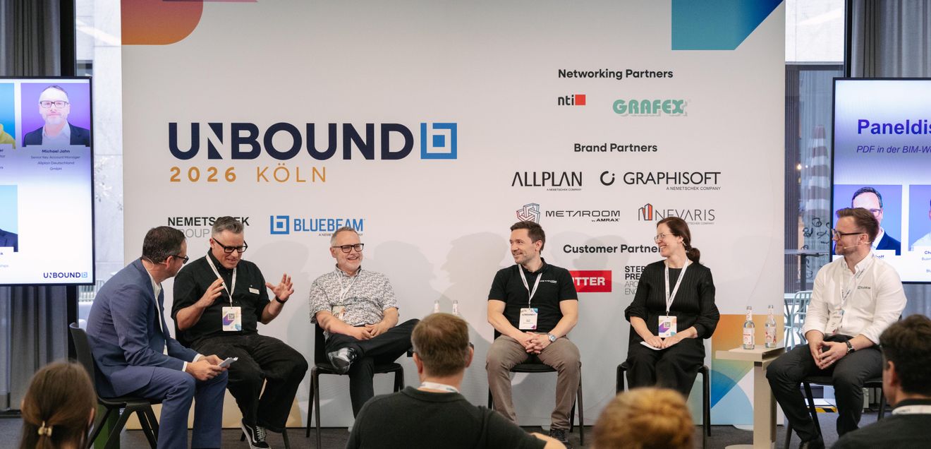 In der abschließenden Panel-Diskussion „PDF in der BIM-Welt: Brücke oder Bremse?“ wurde deutlich, dass das PDF in der Planung und auf der Baustelle trotz BIM und neuer Spatial-Computing-Ansätze weiterhin unverzichtbar ist. In der abschließenden Panel-Diskussion „PDF in der BIM-Welt: Brücke oder Bremse?“ wurde deutlich, dass das PDF in der Planung und auf der Baustelle trotz BIM und neuer Spatial-Computing-Ansätze weiterhin unverzichtbar ist.